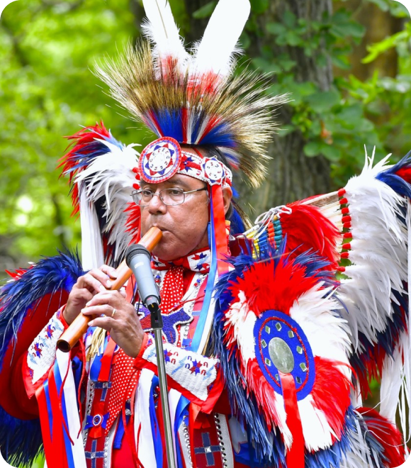 Native American in ceremonial dress